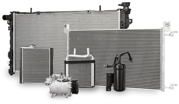 Produits de remplacement liés au système de refroidissement offerts par Spectra Premium : radiateur, radiateur industriels, ventilateur de refroidissement préassemblé, refroidisseur intermédiaire et chaufferette
